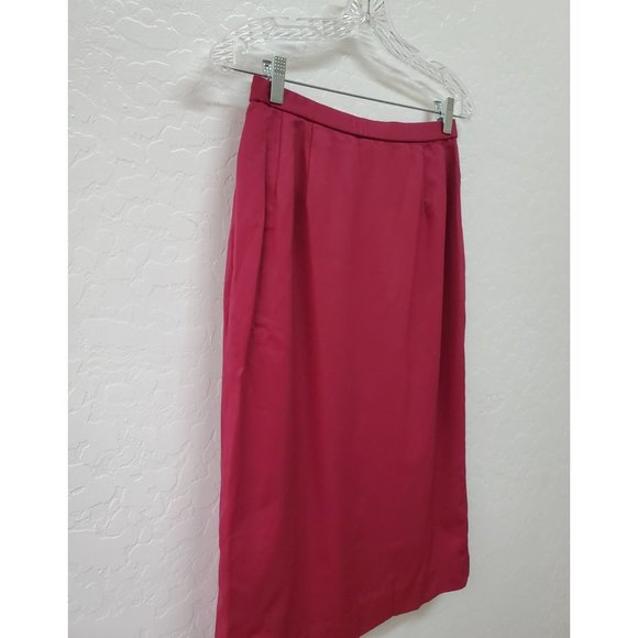 Vintage Pendleton Skirt 6 Magenta 100% Wool Pencil Made in USA Secretary Womens - Picture 2 of 4